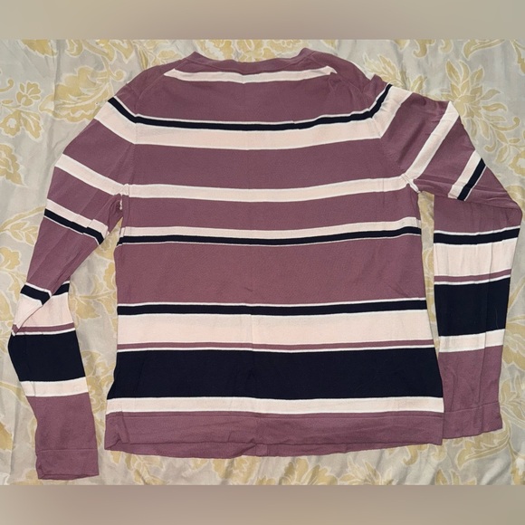 Ann Taylor Factory Mauve and Cream Knit Top - Picture 2 of 5